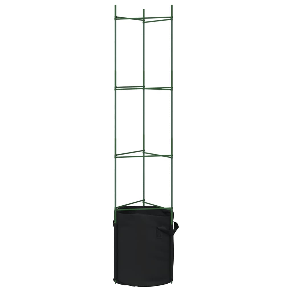 Suportes para tomateiros com sacos 6 pcs 154 cm aço e PP