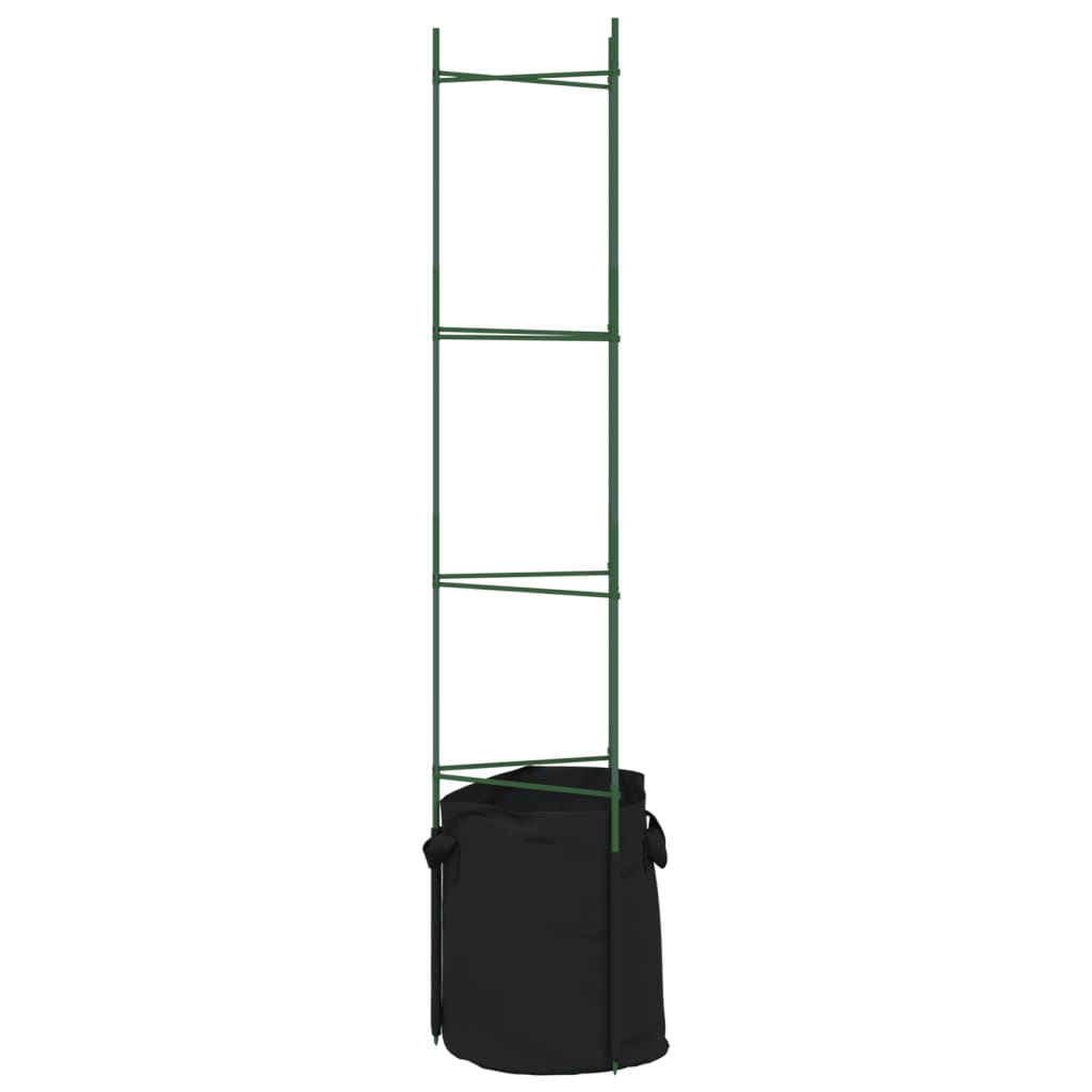 Suportes para tomateiros com sacos 6 pcs 154 cm aço e PP