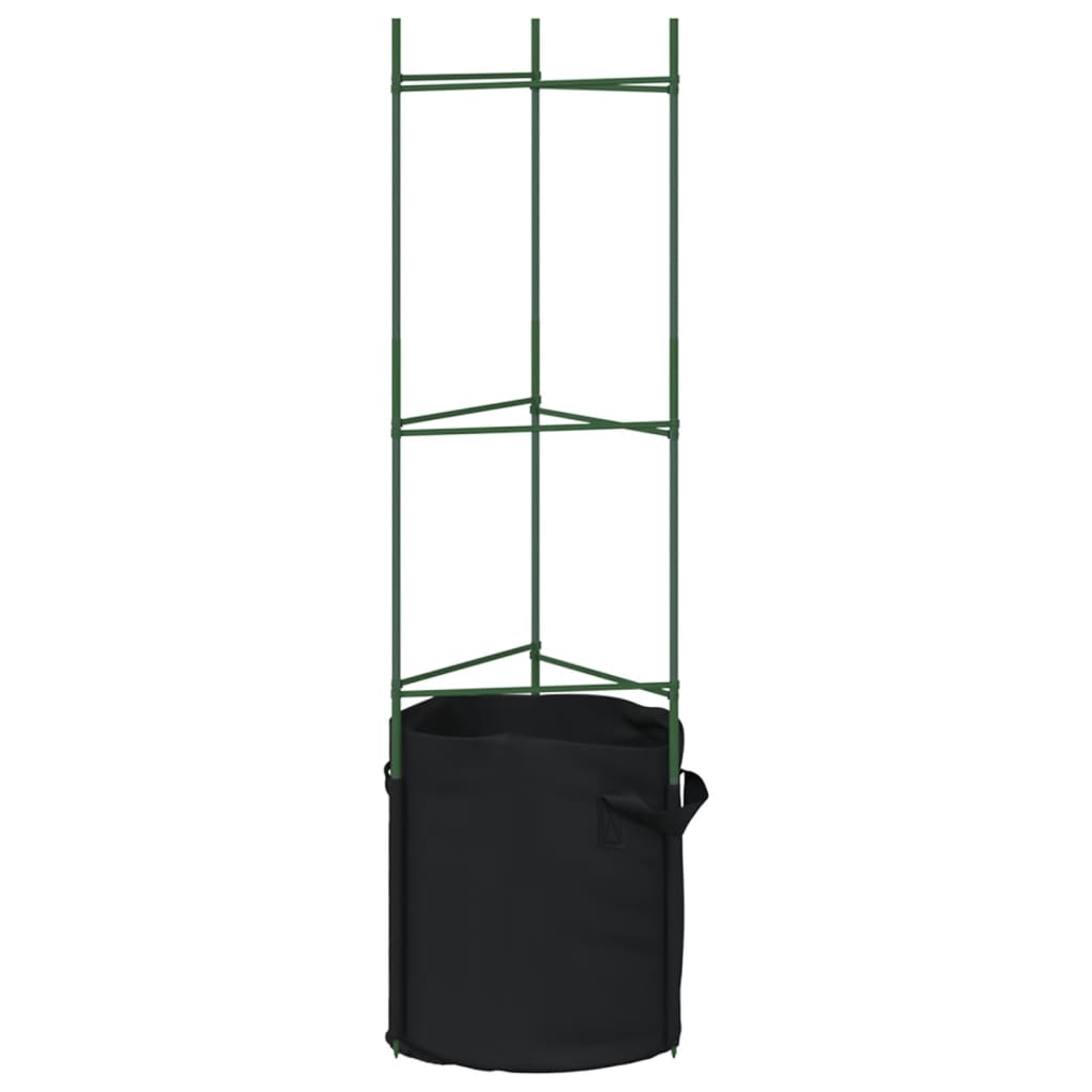 Suportes para tomateiros com sacos 8 pcs 116 cm aço e PP