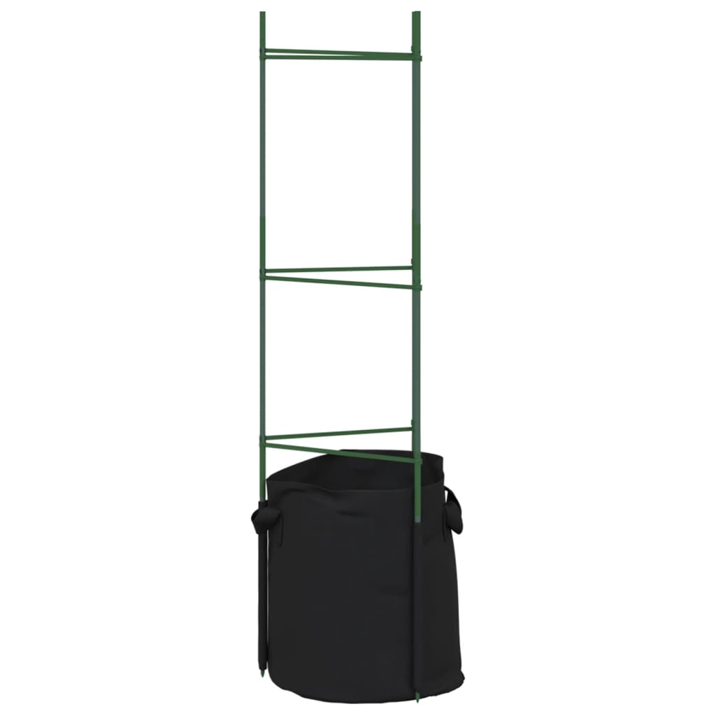 Suportes para tomateiros com sacos 8 pcs 116 cm aço e PP