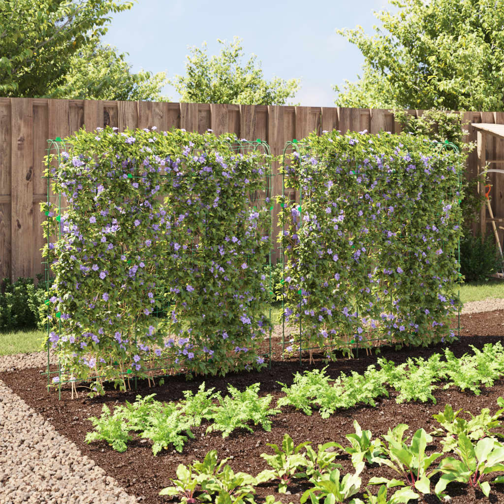 Treliças jardim p/ plantas trepadeiras 2 pcs estrutura em U aço