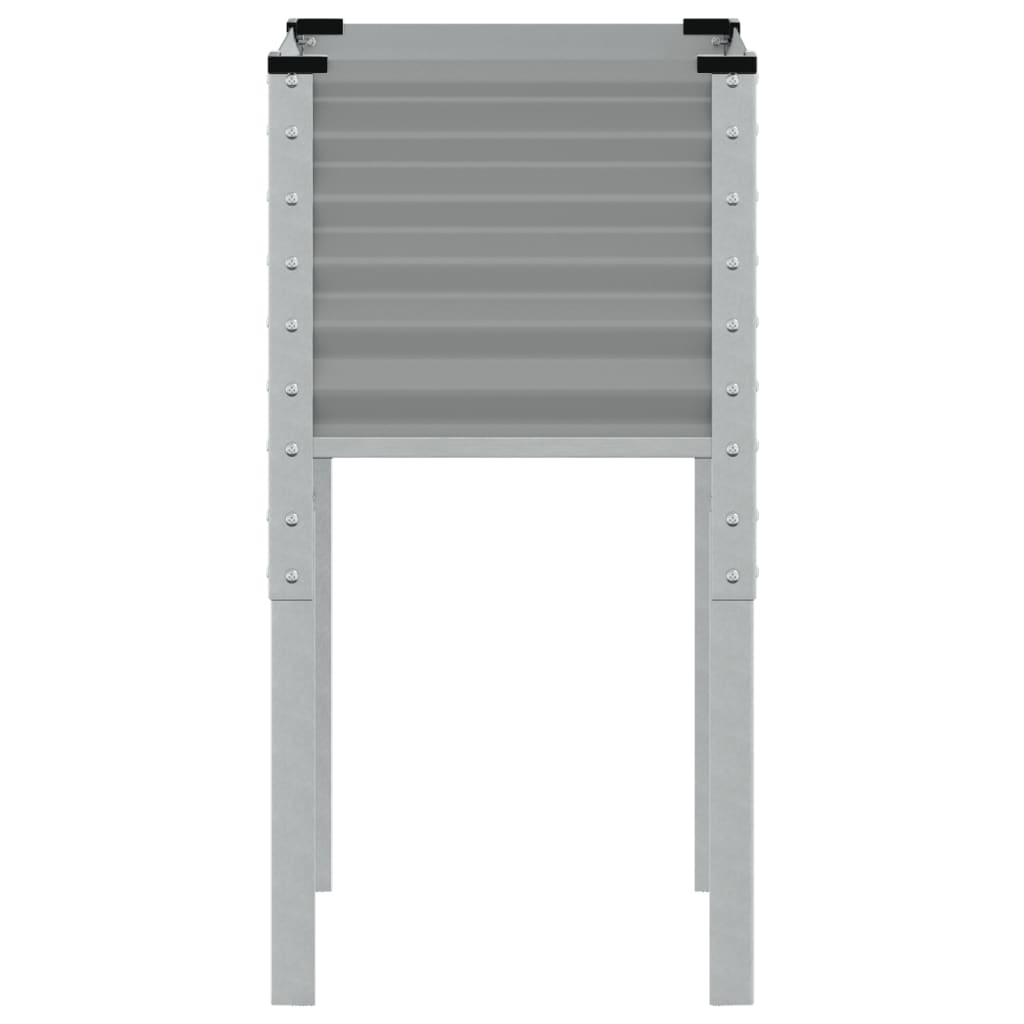 Vaso/floreira de jardim 45x45x88 cm aço cinzento
