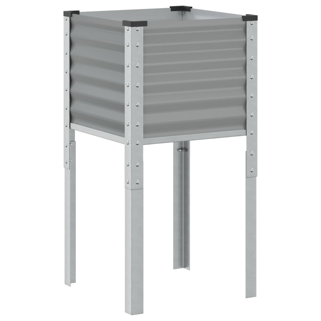 Vaso/floreira de jardim 45x45x88 cm aço cinzento