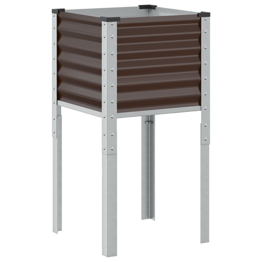 Vaso de jardim marrom 45x45x88 cm aço