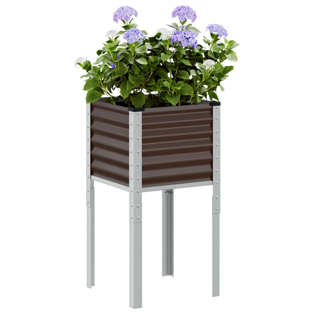Vaso de jardim marrom 45x45x88 cm aço
