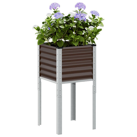 Vaso de jardim marrom 45x45x88 cm aço