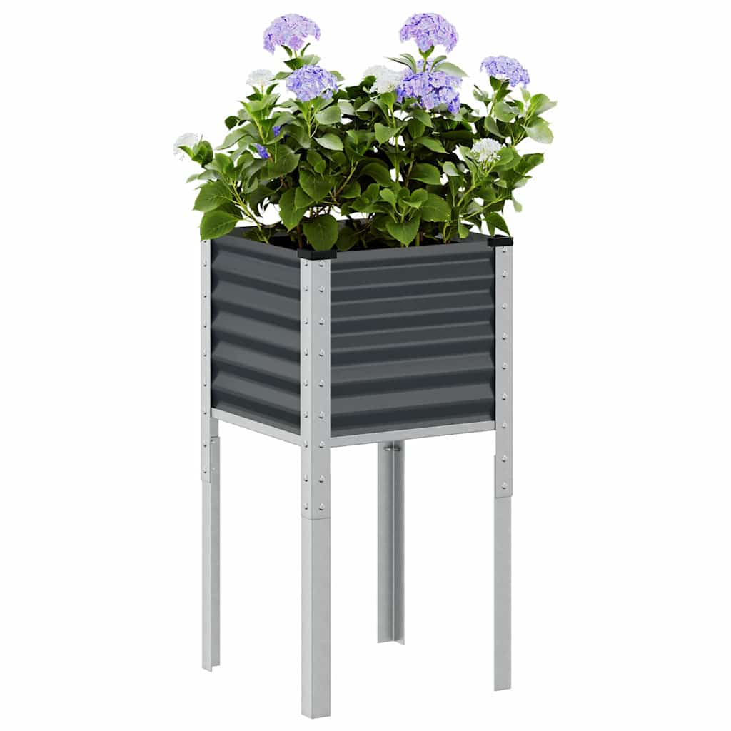 Vaso de jardim antracite 45x45x88 cm aço