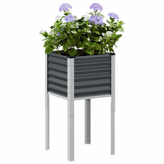 Vaso de jardim antracite 45x45x88 cm aço