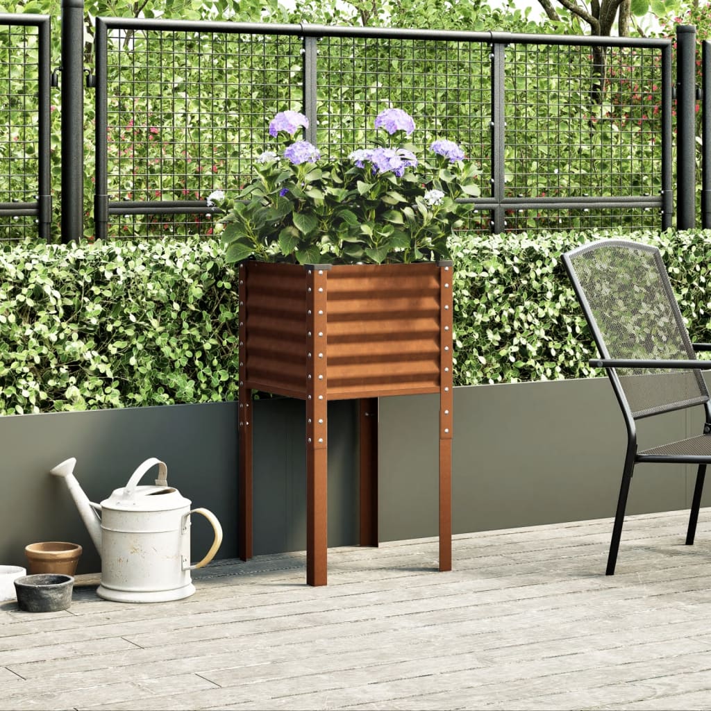 Vaso de jardim 45x45x88 cm Aço resistente às intempéries