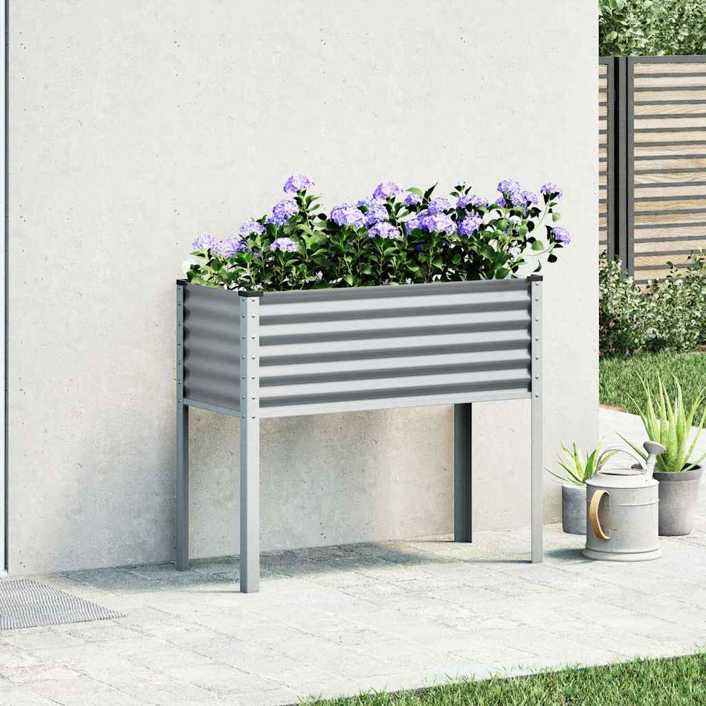 Vaso/floreira de jardim 100x45x90 cm aço cinzento