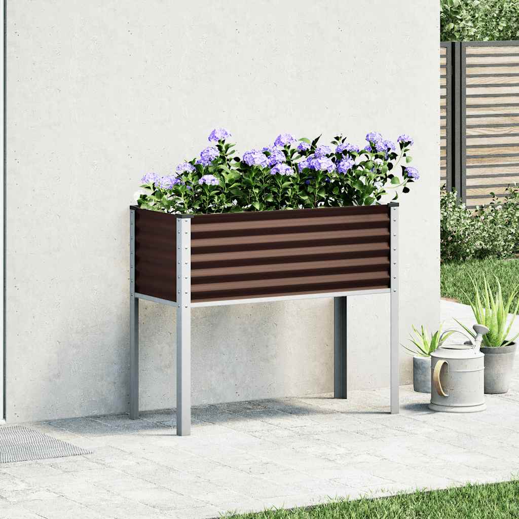 Vaso de jardim marrom 100x45x90 cm aço