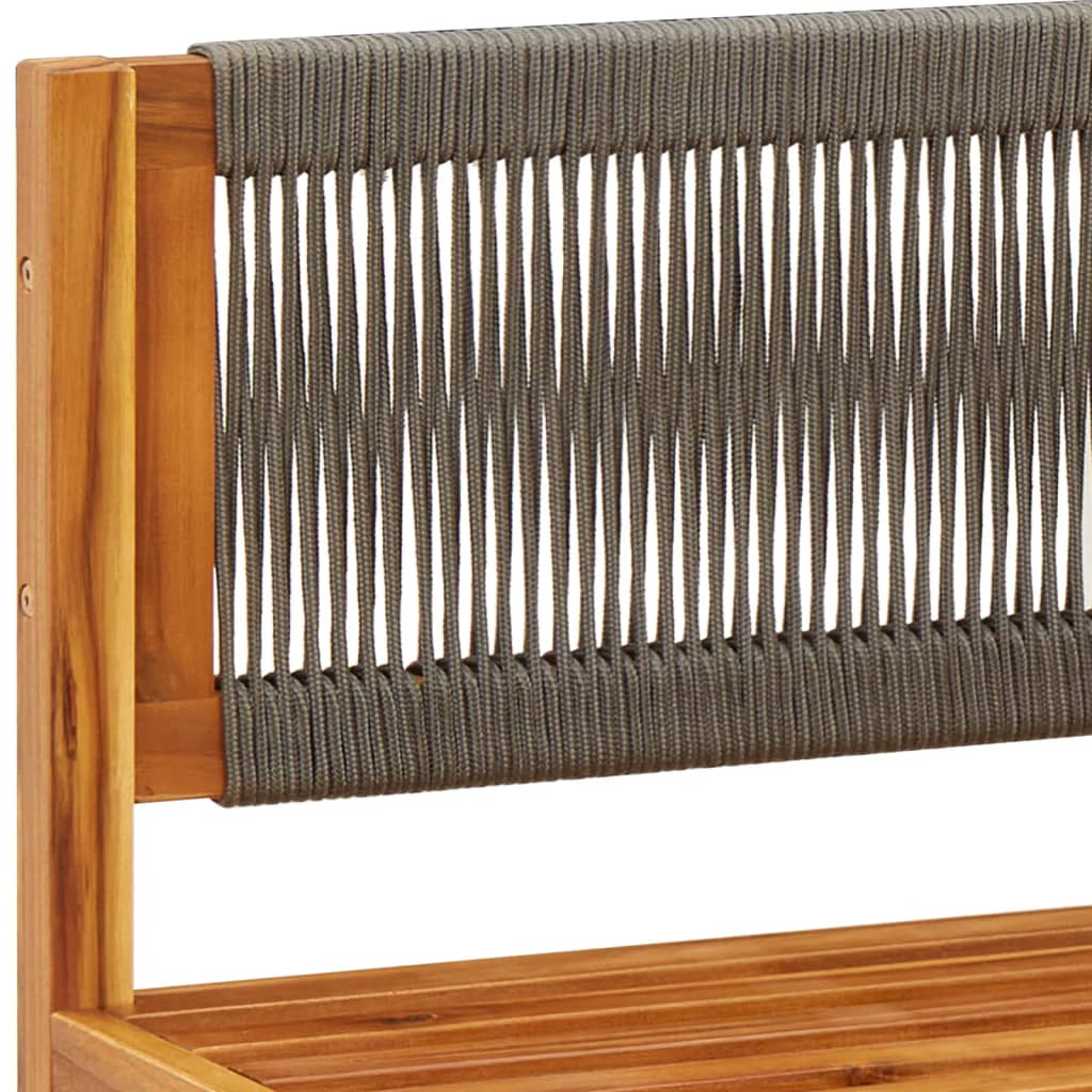 Conjunto de sofás de jardim vidaXL de 3 peças com almofadas de madeira de acácia e corda