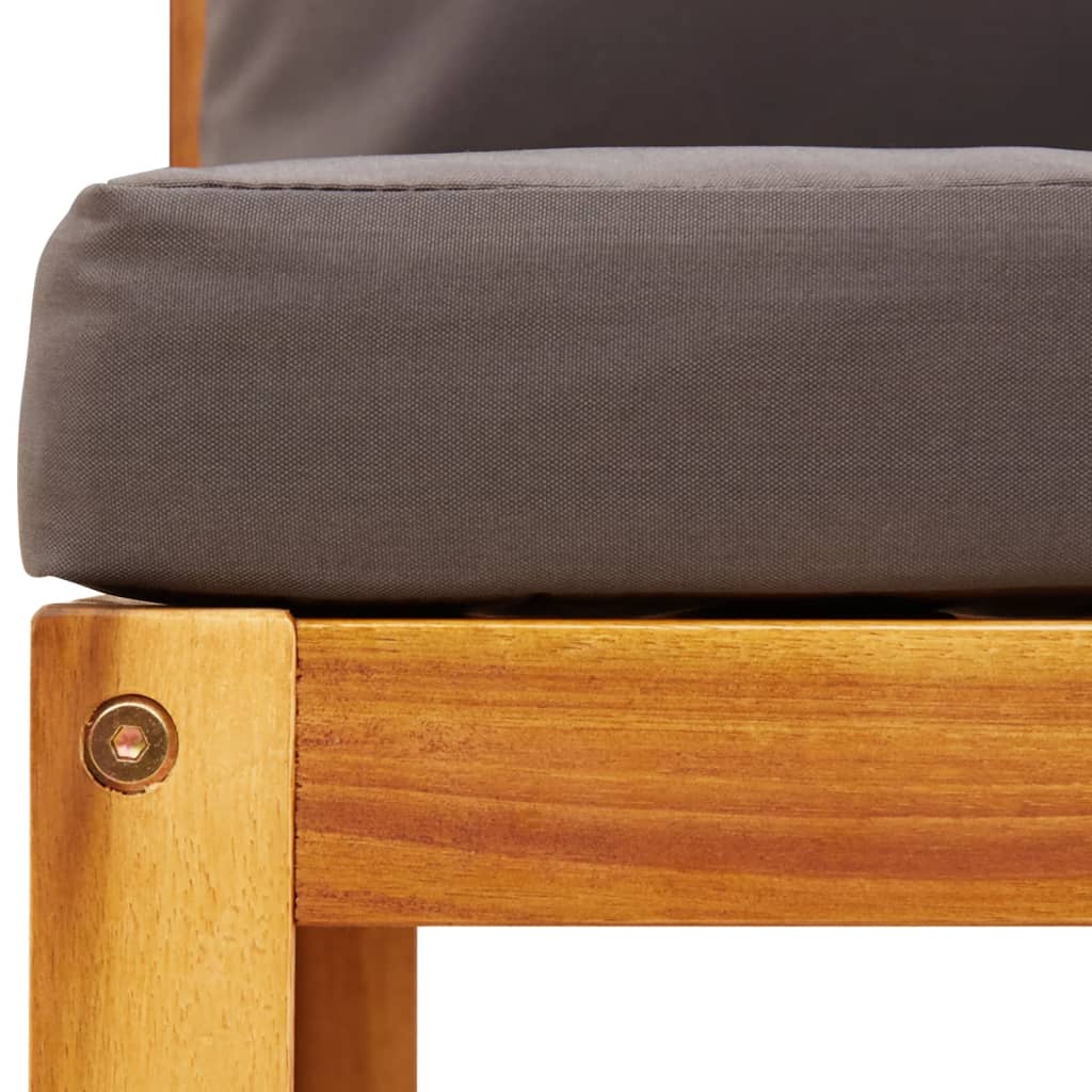 Conjunto de sofás de jardim vidaXL de 3 peças com almofadas de madeira de acácia e corda
