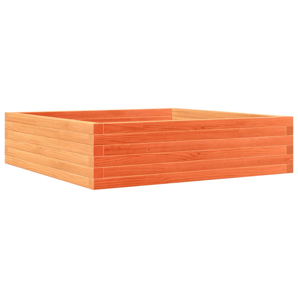 Vaso/floreira de jardim 90x90x23 cm pinho maciço castanho mel