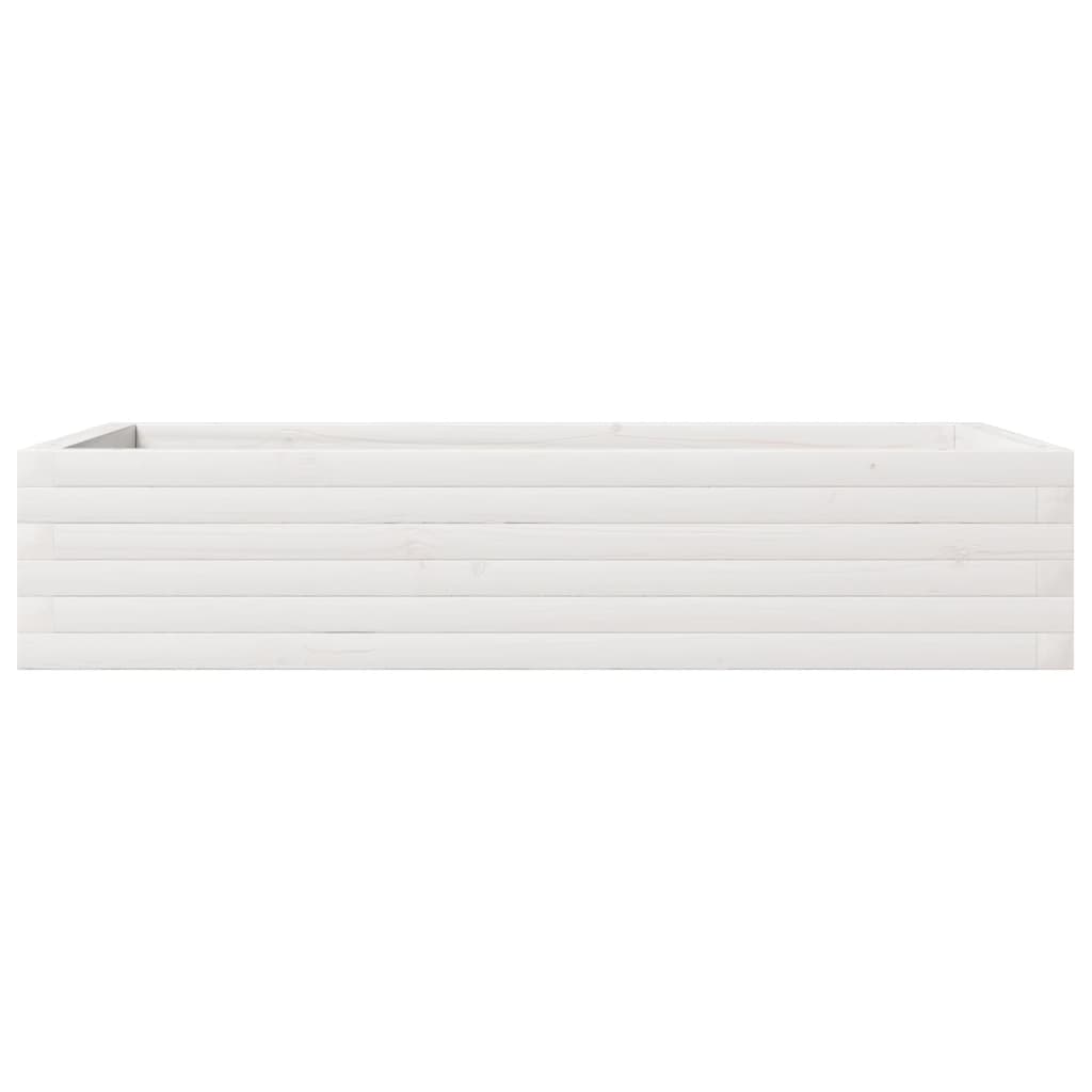 Vaso/floreira de jardim 110x60x23cm madeira pinho maciça branco