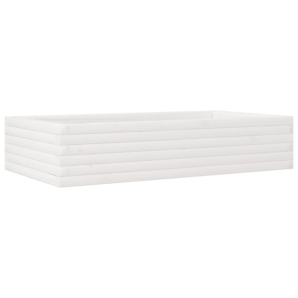 Vaso/floreira de jardim 110x60x23cm madeira pinho maciça branco