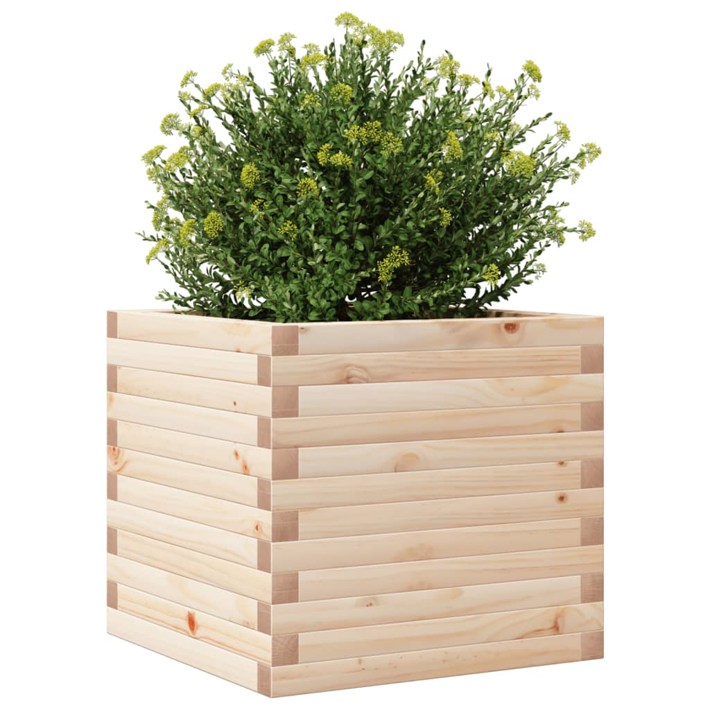 Vaso/floreira de jardim 50x50x45,5 cm madeira de pinho maciça