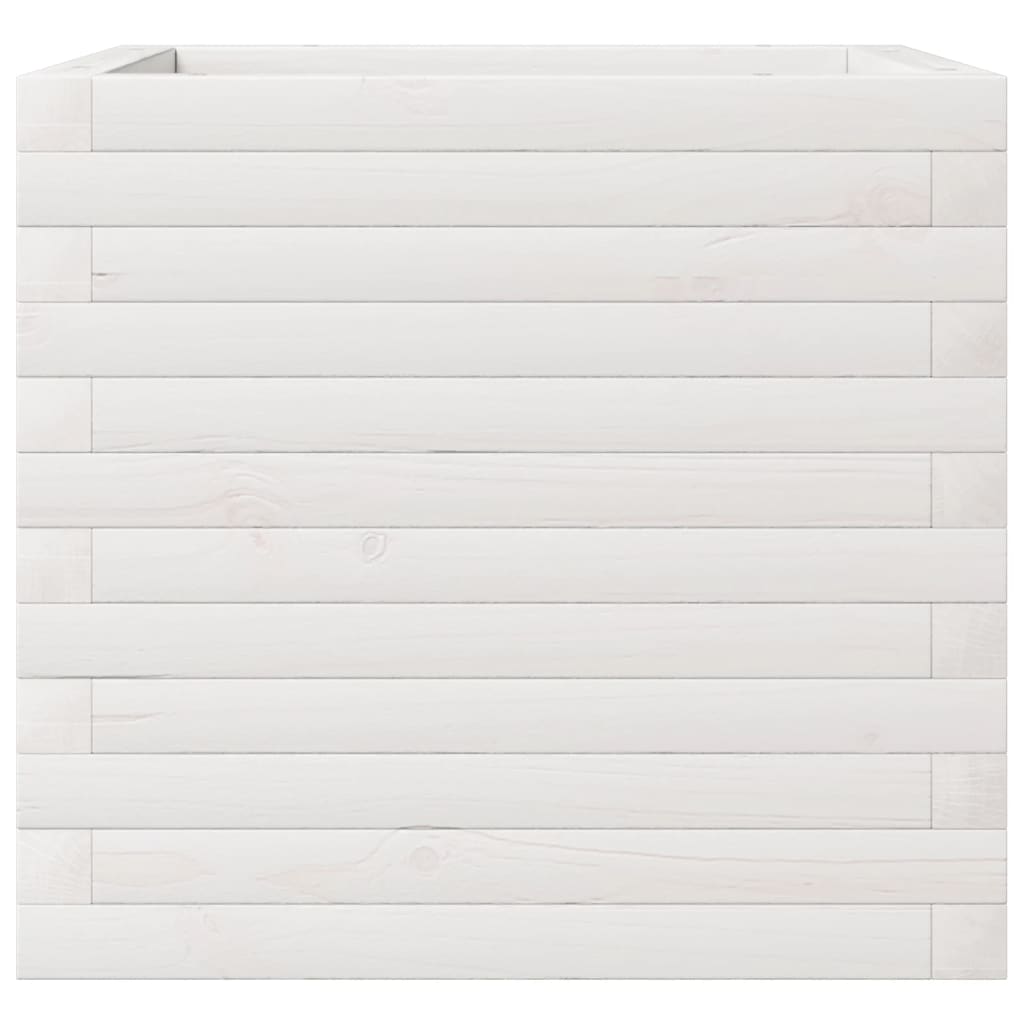 Vaso/floreira de jardim 50x50x45,5 cm pinho maciço branco