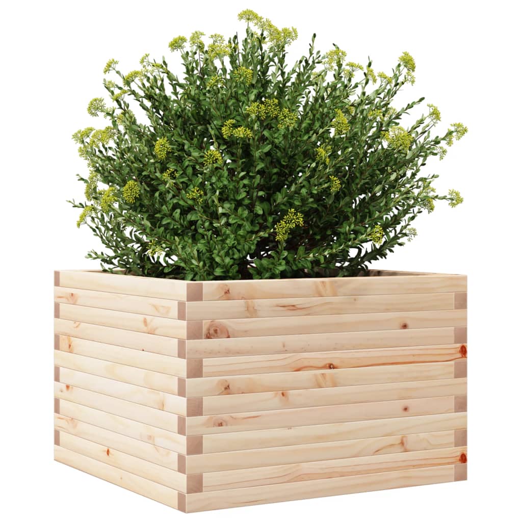 Vaso/floreira de jardim 70x70x45,5 cm madeira de pinho maciça