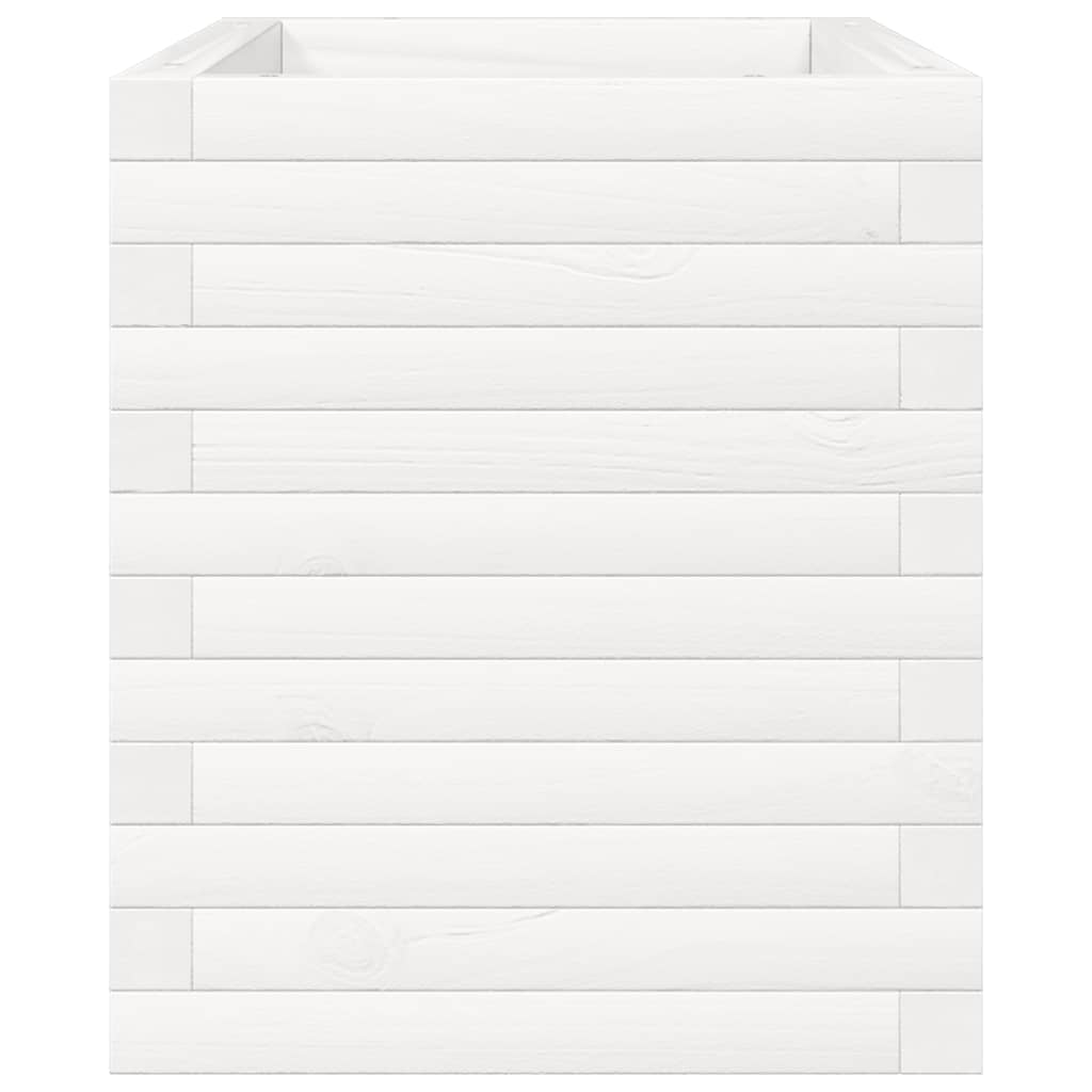Vaso/floreira de jardim 70x40x45,5 cm pinho maciço branco