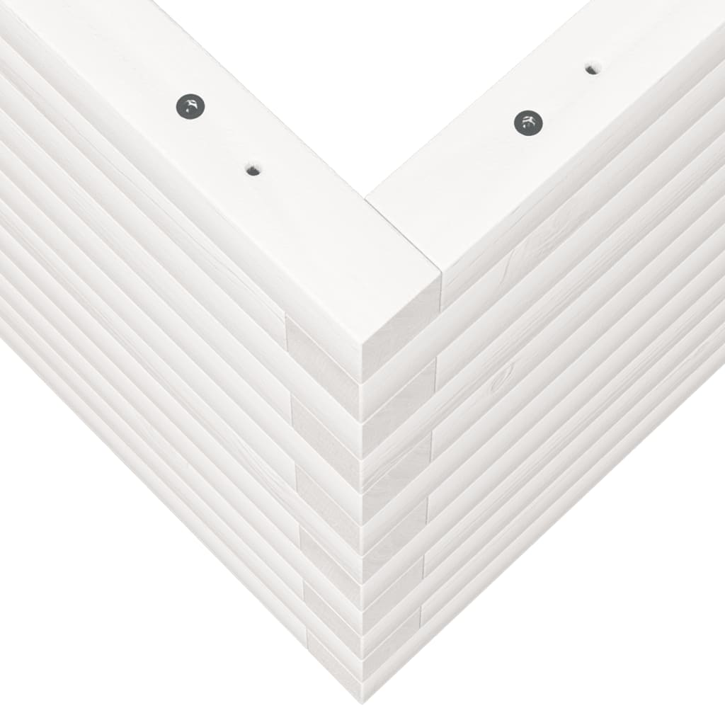 Vaso/floreira de jardim 90x40x45,5 cm pinho maciço branco