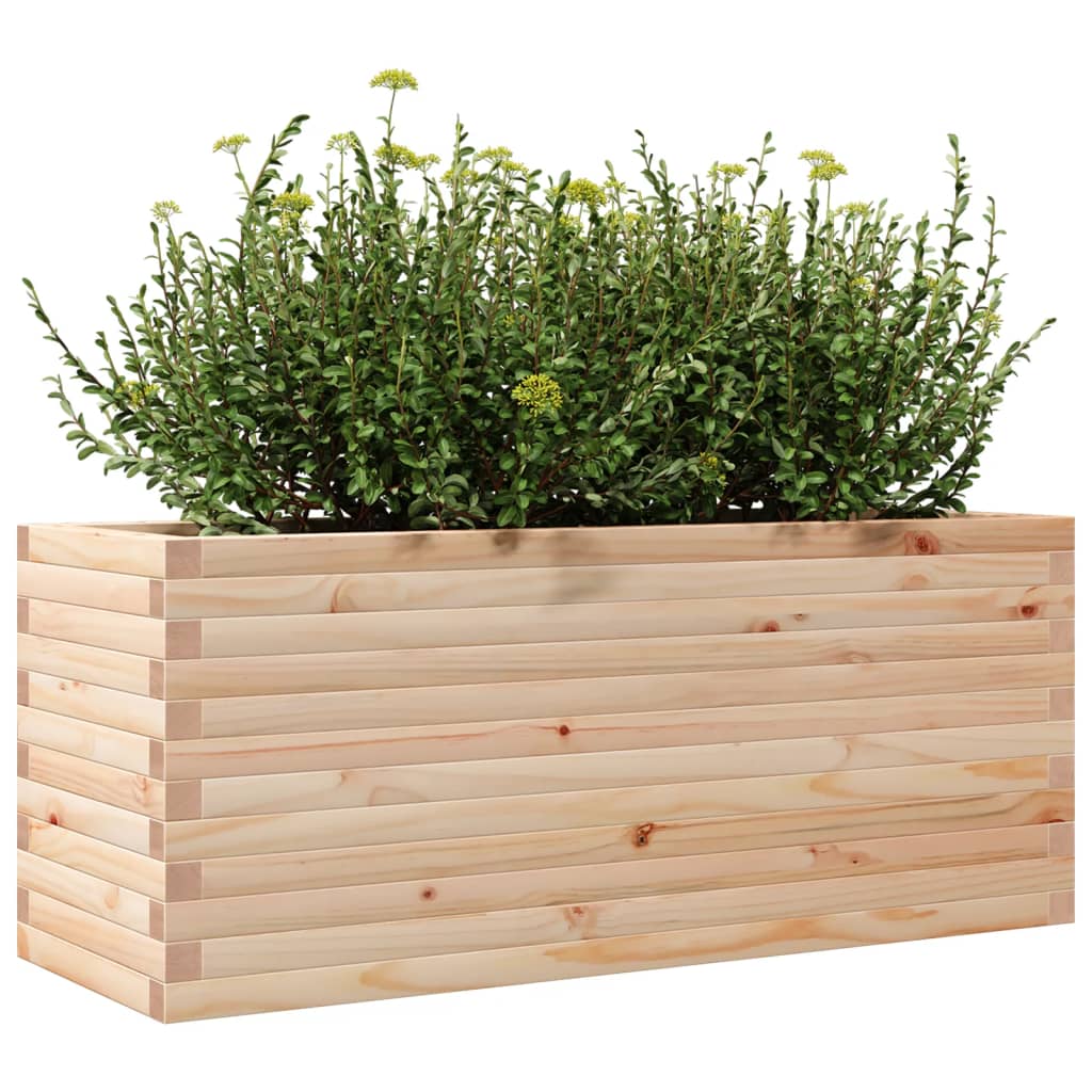 Vaso/floreira de jardim 110x40x45,5 cm madeira de pinho maciça