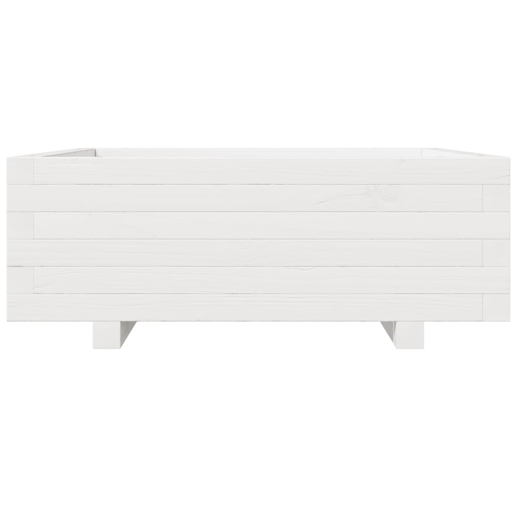 Vaso/floreira de jardim 70x70x26,5 cm pinho maciço branco