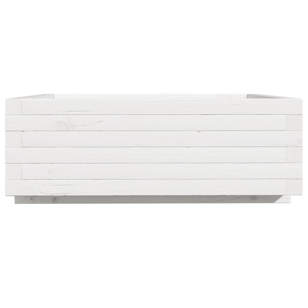 Vaso/floreira de jardim 70x70x26,5 cm pinho maciço branco