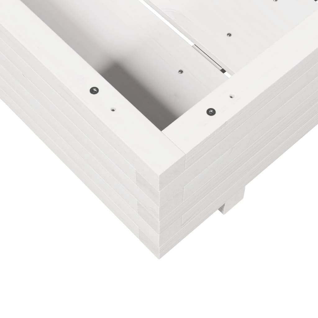 Vaso/floreira de jardim 70x70x26,5 cm pinho maciço branco