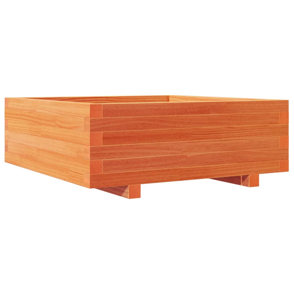 Vaso/floreira de jardim 70x70x26,5 cm pinho maciço castanho-mel
