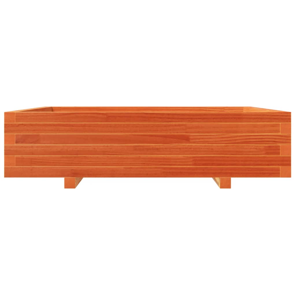Vaso/floreira jardim 100x100x26,5 cm pinho maciço castanho mel
