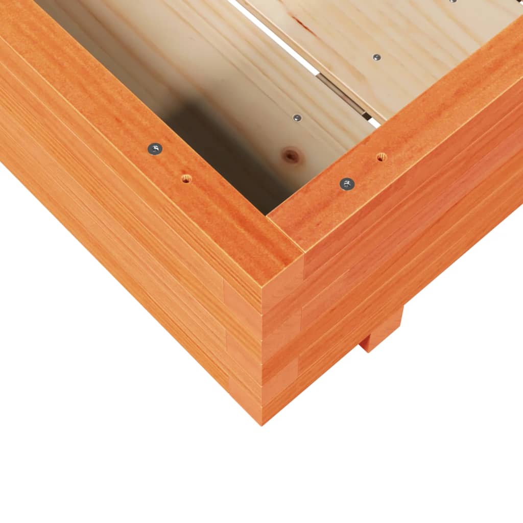 Vaso/floreira jardim 100x100x26,5 cm pinho maciço castanho mel
