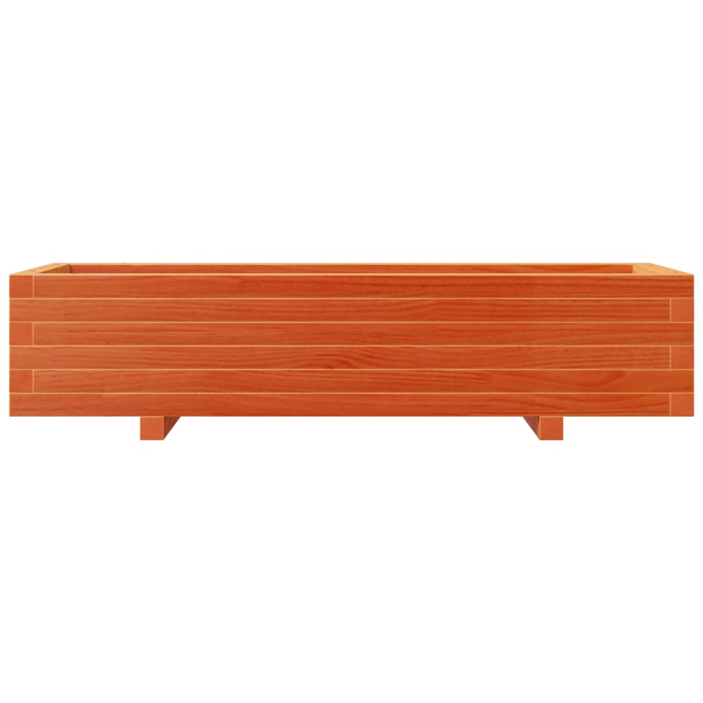 Vaso/floreira de jardim 110x40x26,5cm pinho maciço castanho-mel