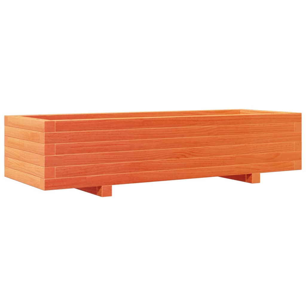 Vaso/floreira de jardim 110x40x26,5cm pinho maciço castanho-mel