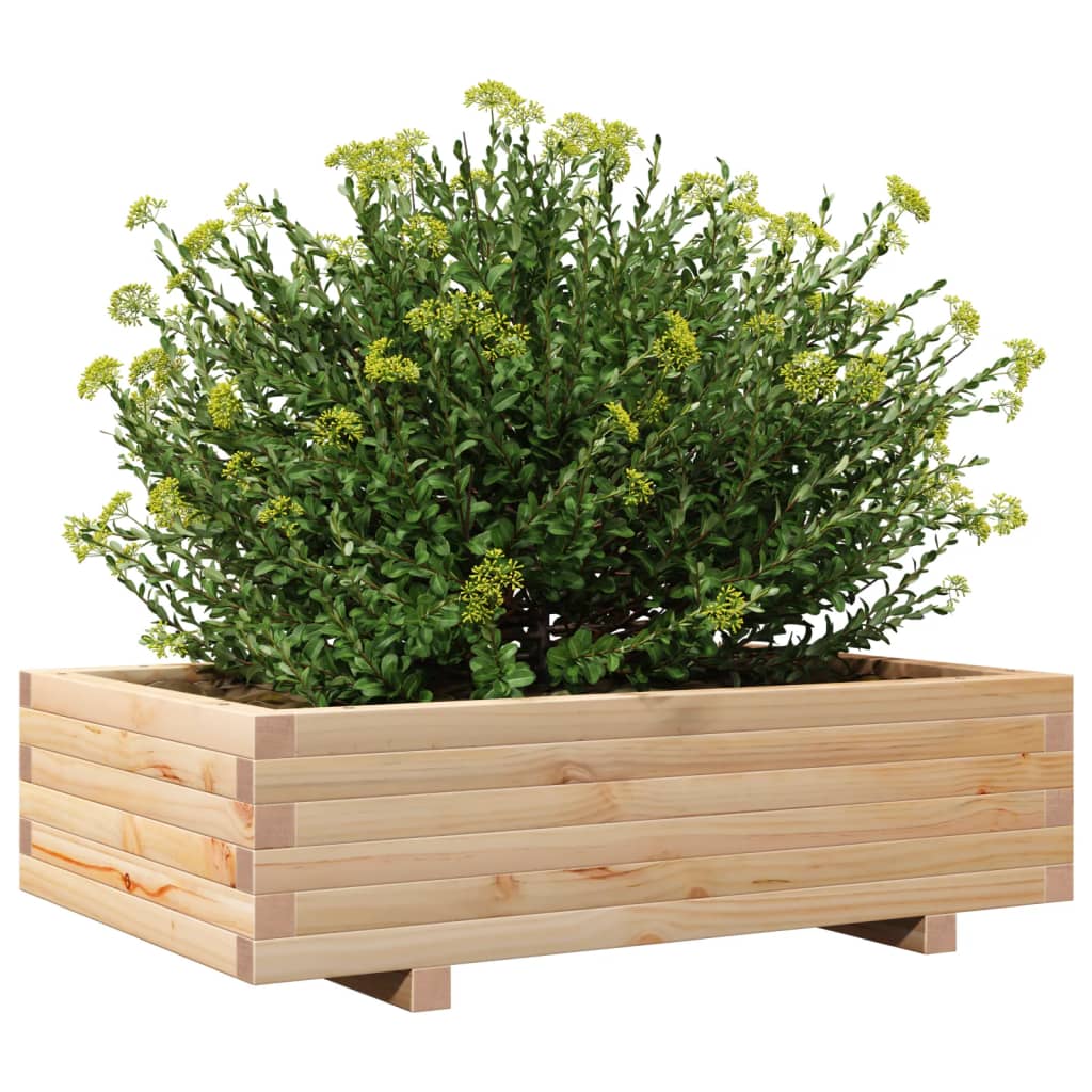 Vaso/floreira de jardim 90x60x26,5 cm madeira de pinho maciça