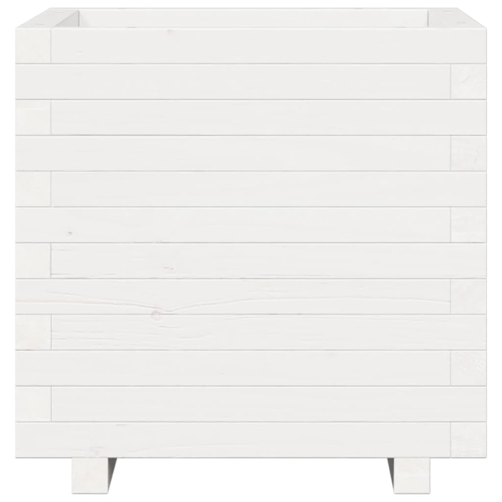 Vaso/floreira de jardim 50x50x49,5 cm pinho maciço branco