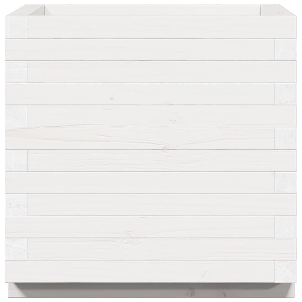Vaso/floreira de jardim 50x50x49,5 cm pinho maciço branco