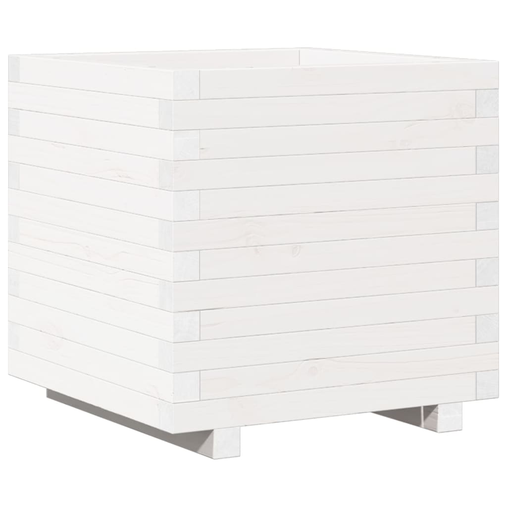 Vaso/floreira de jardim 50x50x49,5 cm pinho maciço branco