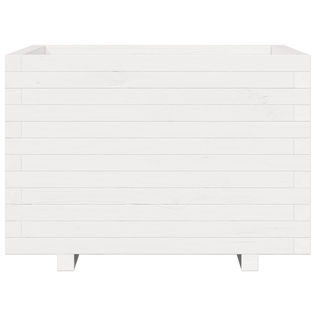 Vaso de jardim 70x70x49,5 cm madeira de pinho maciça branco