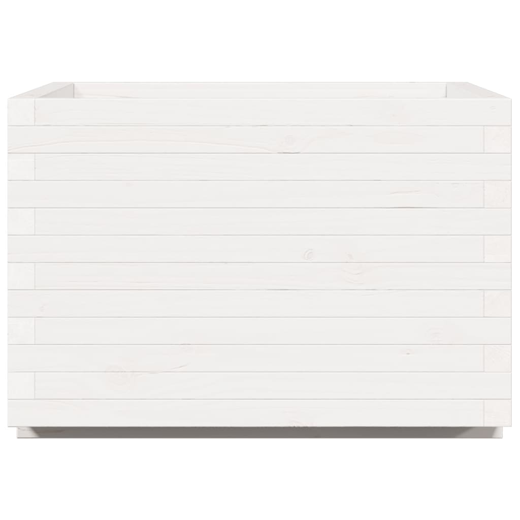 Vaso de jardim 70x70x49,5 cm madeira de pinho maciça branco