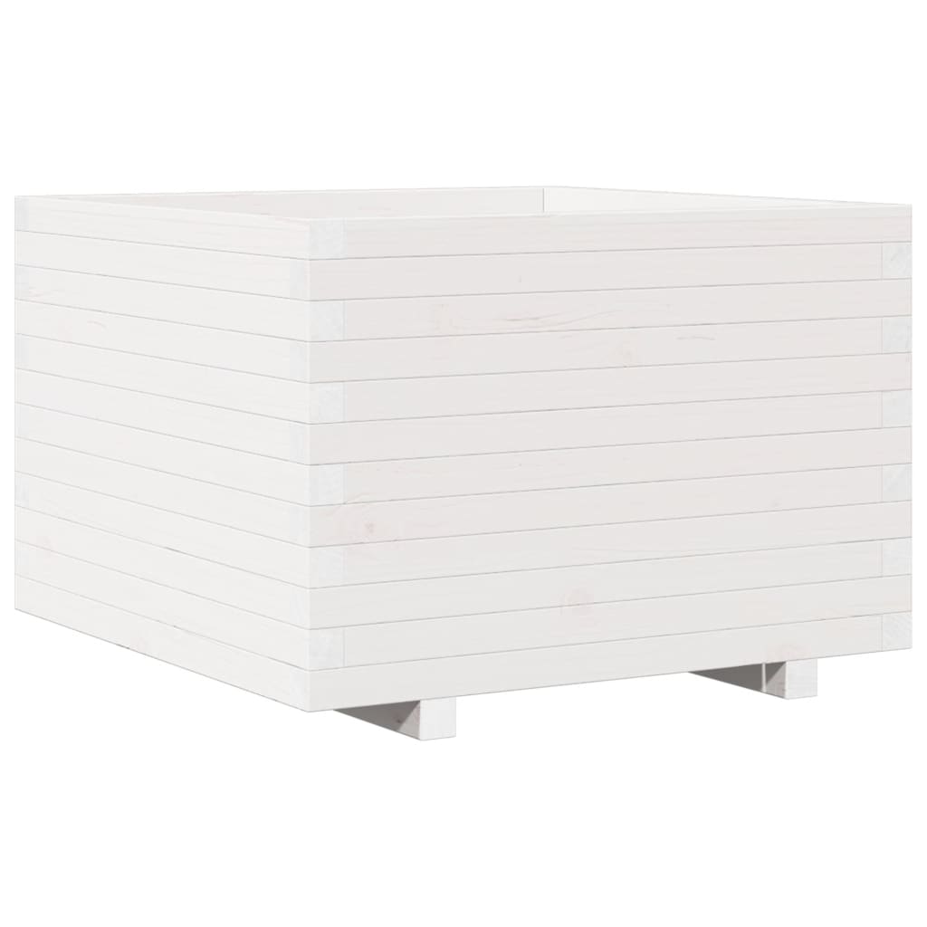 Vaso de jardim 70x70x49,5 cm madeira de pinho maciça branco