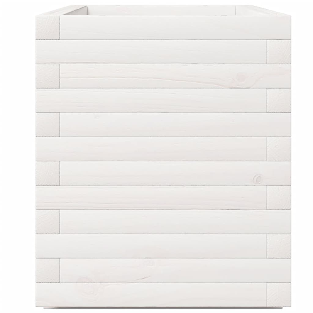Vaso/floreira de jardim 90x90x49,5 cm pinho maciço branco