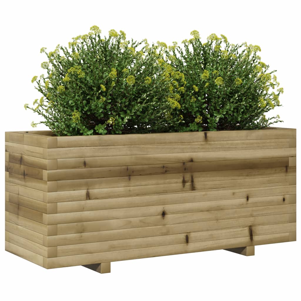 Vaso/floreira de jardim 110x40x49,5 cm madeira pinho impregnada