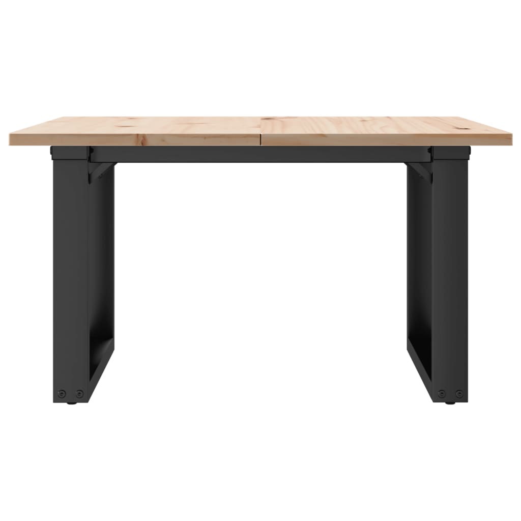 Mesa de centro estrutura em O 60x60x40 cm pinho e aço