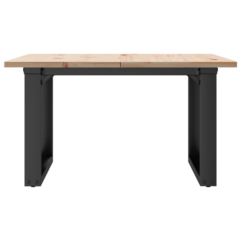 Mesa de centro estrutura em O 70x70x40 cm pinho e aço