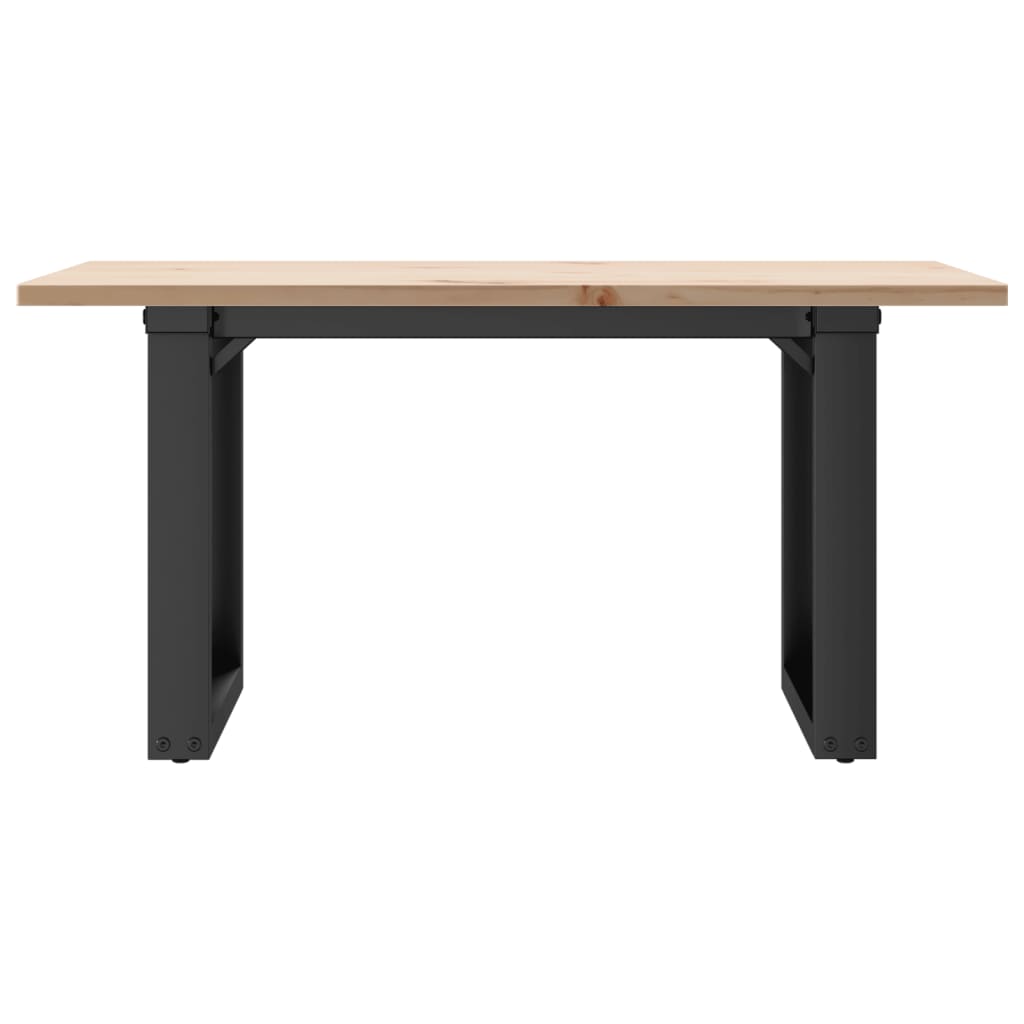 Mesa de centro estrutura em O 80x50x40 cm pinho e aço