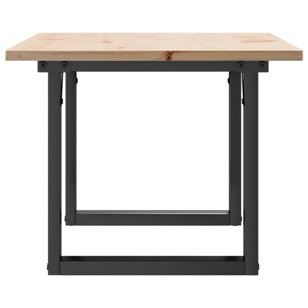 Mesa de centro estrutura em O 80x50x40 cm pinho e aço