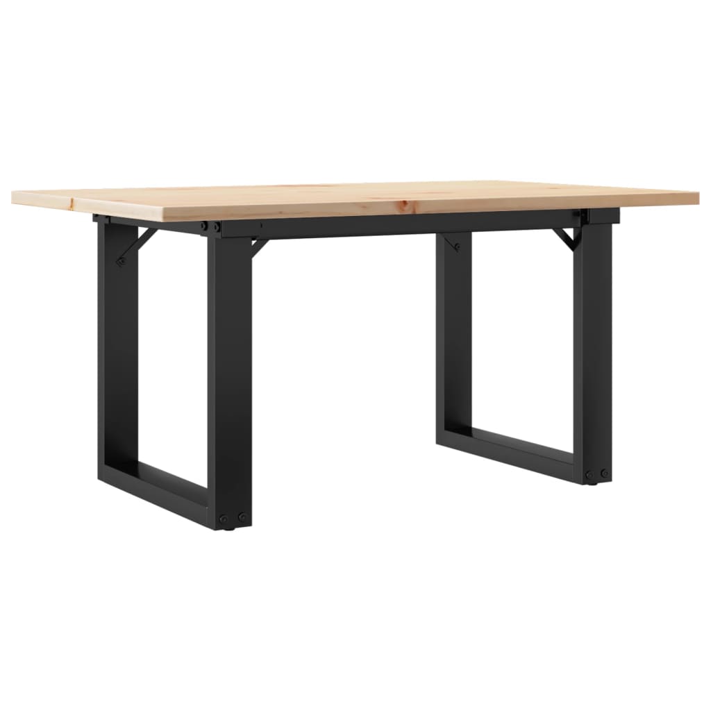 Mesa de centro estrutura em O 80x50x40 cm pinho e aço