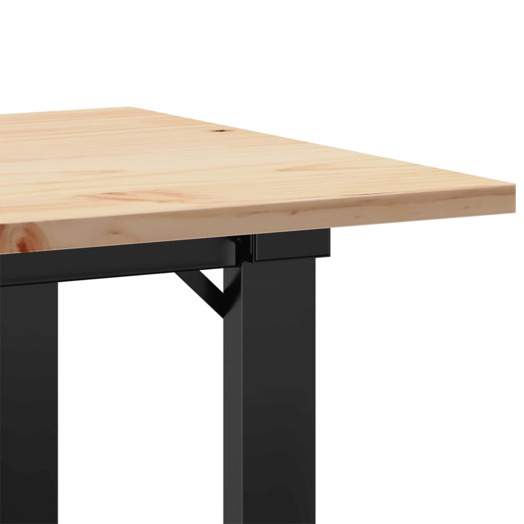 Mesa de centro estrutura em O 80x50x40 cm pinho e aço