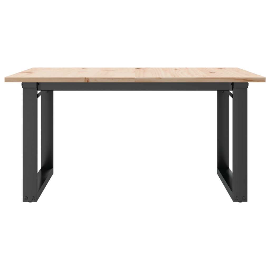 Mesa de centro estrutura em O 80x80x45 cm pinho e aço